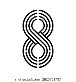 Abstract looping symbol representing continuity, eternity, and dynamic flow.