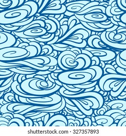 Abstract loops and curves vector seamless pattern