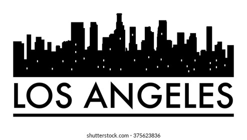 Abstract Los Angeles skyline, with various landmarks, vector illustration