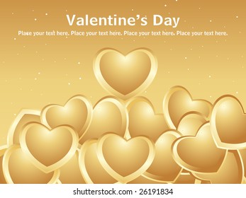 abstract lots of love with golden background