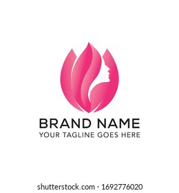 Abstract Lotus Beauty Face Logo vector