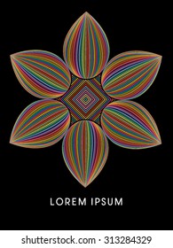 Abstract Lotus, Blossom, designed using colorful line graphic vector.