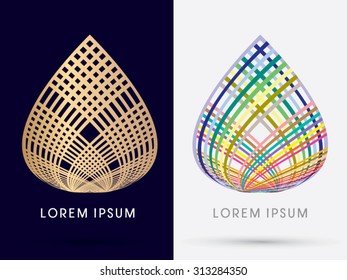 Abstract Lotus, designed using colorful and gold line graphic vector.