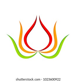Abstract Lotus Flower Geometric Swoosh Symbol