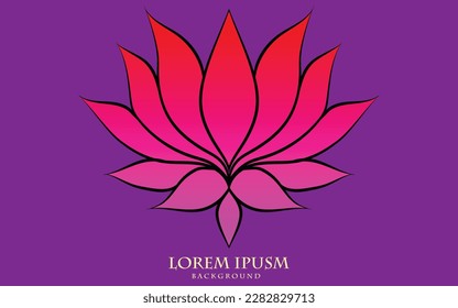 Abstract lotus flower icon isolated background, element for official logo, presentation, corporate, yoga, meditation, banner, wedding invitation, cover page design, vector art illustration