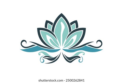 Abstract Lotus Flower Icon Vector Symbol of Purity and Serenity in Artistic Simplicity logo design