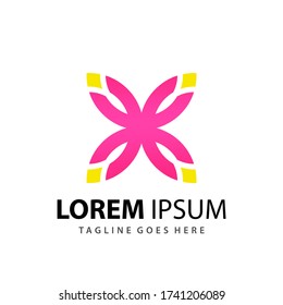 Abstract Lotus Flower Logo Design Template Premium Vector