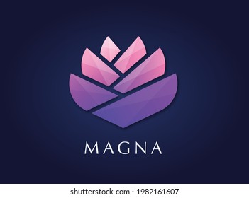 Resumen de plantilla de vectores con logotipo de flores de Lotus