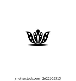 Abstract lotus flower logo with water icon element