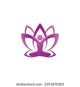 Abstract Lotus Flower and People Logo design vector yoga wellness Icon Elements Symbol. Lotus People logo. Lotus Flower Logo abstract.
