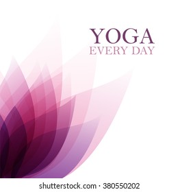 Abstract lotus flower. Sample text - Yoga world, body and mind. Vector illustration for yoga event, school, club, spa center. EPS 10