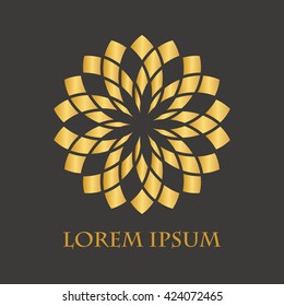 Abstract lotus flower. Sample text