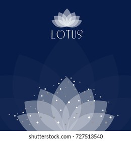 Abstract lotus flower. Sample text - Yoga world, body and mind. Vector illustration for yoga event, school, club, spa center. EPS 10