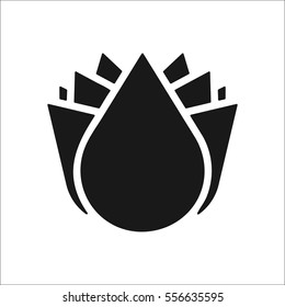 Abstract Lotus flower symbol sign silhouette icon on background