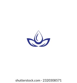Abstract lotus leaf logo design 
