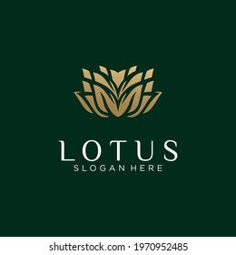 Abstract lotus logo design Linear style lotus flower logo