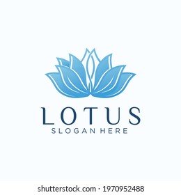 Abstract lotus logo design Linear style lotus flower logo