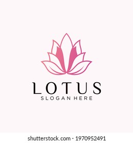 Abstract lotus logo design Linear style lotus flower logo