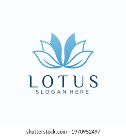 Abstract lotus logo design Linear style lotus flower logo
