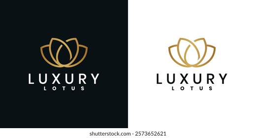 Abstract lotus logo design luxury