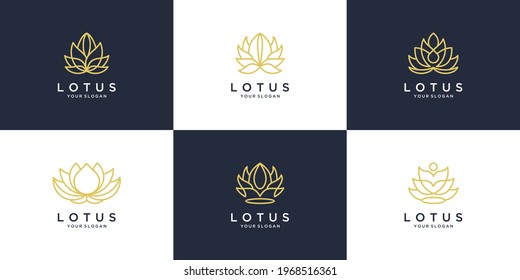 Abstract lotus logo and icon set