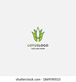 Abstract lotus logo. Linear style beauty and fashion. 