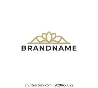abstract lotus ornament line logo design, jewelry logo design
