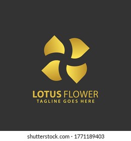 Abstract Lotus Plus Flower Logos Design Vector Illustration Template Stock Premium