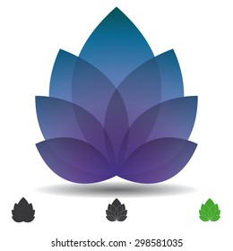 Abstract lotus symbol with gradient fill vector