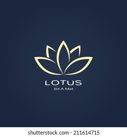 abstract lotus symbol on dark background. template logo design. vector eps8