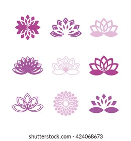 abstract lotus symbol on white background. template logo design. 