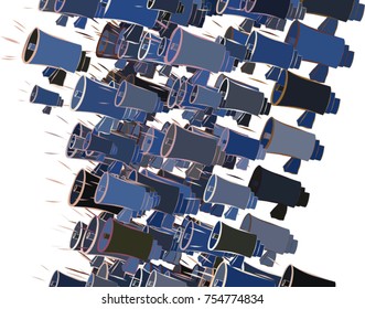 Abstract loud speaker illustrations background. Cartoon style vector graphic.