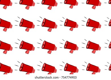 Abstract loud speaker illustrations background. Cartoon style vector graphic.