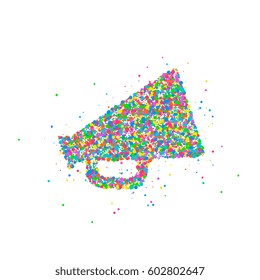 Abstract loudspeaker splash multicolored circles. Vector illustration.