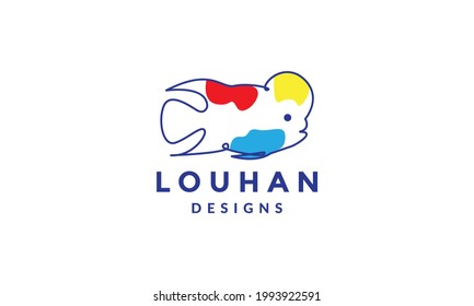 abstract louhan fish logo vector icon illustration design