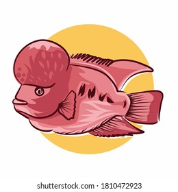 abstract louhan fish vector, lauhan illustration 