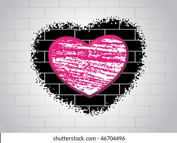 abstract love background with brick design