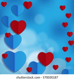 Abstract love background with hearts