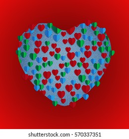 Abstract love background with hearts.