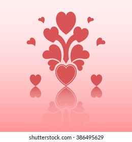 Abstract love background - red heart