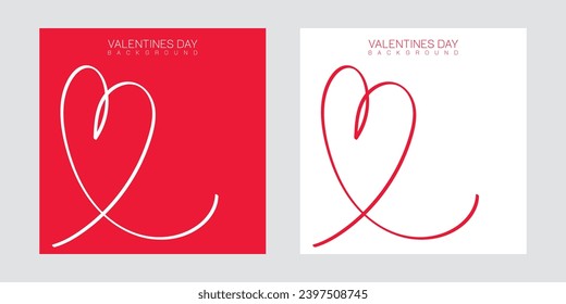 Abstrakter Liebesbanner. Valentinstag-Hintergrund. Herzformen handgezeichnet. Symbol der Liebe. Designelemente für Valentinstag-Karten.