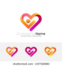 abstract love care design community, social icon