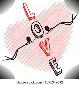 Abstract love concept vector art illustration in eps format