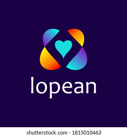 el amor abstracto por el diseño del logotipo de citas