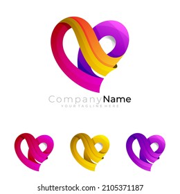 Abstract love design social, Charity logo vector colorful