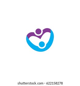 abstract love family care logo