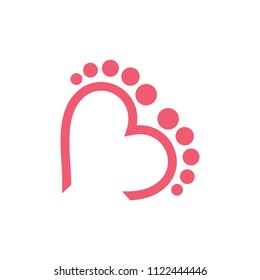 abstract love feet symbol logo vector