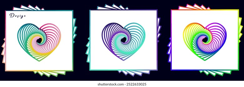 abstract love frame design, love, Valentine’s Day greeting card with geometric typography