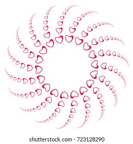 abstract love frame from a pattern of hearts. For greeting cards, invitations Valentine's day, wedding, birthday. Vector illustration.