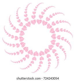 abstract love frame from a pattern of hearts. For greeting cards, invitations Valentine's day, wedding, birthday. Vector illustration.